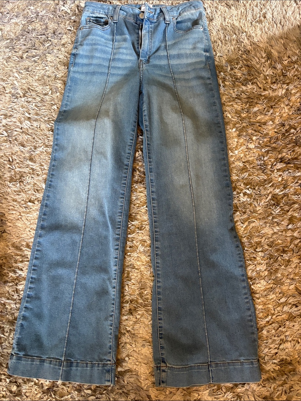 Time and Tru Medium Wash Flare Jeans with Front Seams